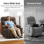 MCombo Oversized Power Lift Recliner Chair with Extended Footrest for Elderly People, Fabric R7399 (Brown, Large-Oversize)