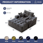 MAXYOYO Modular Sectional Chaise Lounge Sofa, Upholstered Lounge Chair with Ottoman, Comfy Couch with Layered Cushion, Tufted Upholstered Sleeper Chair for Living Room, No Assembly, Dark Grey