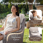 Luxury High Back Outdoor Furniture with 6-inch Extra Thick Cushions, Patio Furniture Set with Swivel Chairs, 10 PCS Wicker Conversation Set for Yard, Deck, Poolside, Brown/Beige