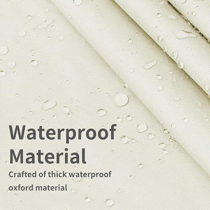 Easy-Going Waterproof Patio Cushion Covers 22x22x4 inch 4 Pack Replacement Non-Slip Outdoor Seat Cushion Slipcover with Zipper. Cream