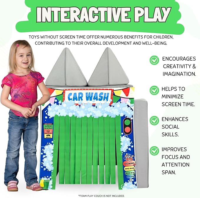 Couch Swag Play Panel for Childrens Foam Sofa Kids Couch (Car Wash)
