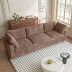 Modern Modular Sectional Sofa, 118.11" Oversized Cloud Sectional Couch, 3 Seat Comfy Modular Couches for Living Room, Plush Couch Cushion Covers Removable, Brown