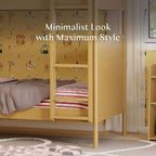 Babyletto Bondi Bunk Bed Twin Over Twin - GREENGUARD Gold Certified Heavy Duty Wood Bunkbeds w/Adjustable Ladder - Convertible to 2 Individual Beds for Kids - Trundle Sold Separately - Honey