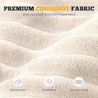 113" Modular Sectional Sofa, Convertible U-Shaped Cloud Couches for Living Room with Ottoman, 5 Seater Corduroy Boneless Couch Sofa Set, No Assembly Required, Beige 1 PCS