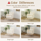 Fabric Accent Living Room Arm Chair Set of 2 Mid Century Modern Chairs with Pillow & Golden Legs, 8.5" Thick Cushion, Upholstered Comfy Sofa Armchair for Reading Room/Bedroom, White