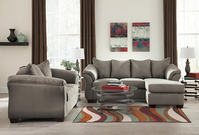 Signature Design by Ashley Darcy Casual Plush Loveseat, Grayish Brown