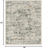 RUGGABLE Washable Vintage Area Rug – Sarrah Sage 8x10, Stain-Resistant, Non-Slip – Large Machine Washable Rugs for Living Room, Bedroom, Hallway, Entryway & Office–with Standard Pad