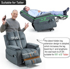 Lazy Boy Recliner Chair, Postoperative Recovery，Retractable 23'' Extra-Long Leg Support Lift Chair Hold up to 400lb，25.5'' Oversized Recliner seat for Big and Tall