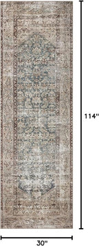 Loloi Amber Lewis Georgie Collection GER-04 Teal/Antique 2'-6" x 9'-6", .19" Pile Height, Runner Rug