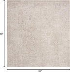 SAFAVIEH Area Rug 3' Square - Reflection Collection - Cream & Ivory, Non-Shedding & Easy Cleaning, Ideal for Living Room, Bedroom (RFT665D)