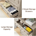Maupvit 6 Drawers Dresser, Vintage Design Wood Rustic Chest of Drawers with Natural Texture, Sturdy & Durable Farmhouse Dresser, Ideal Storage Dressers for Living Room