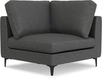 SIMPLIHOME Ava Corner Sectional Sofa in 100% Recycled Polyester Tightly Woven Performance Fabric, Pebble Grey, 102-inches Wide, Handcrafted Mid-Century Modern Style L-Shaped Couch for Living Room