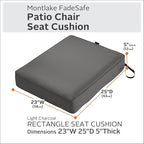 Classic Accessories Montlake FadeSafe Water-Resistant 44 x 20 x 3 Inch Patio Chair Cushion, Antique Beige