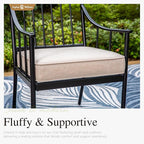 Sophia & William Patio Furniture Outdoor 5 Pieces Dining Set for 4, Metal Patio Table and 4 Chairs, Patio Conversation Set with Seat Cushions and Umbrella Hole for Porch Yard Balcony