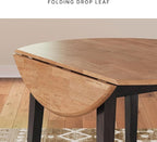 Signature Design by Ashley Gesthaven Contemporary Dining Drop Leaf Table with 4 Legs, Light Brown & Dark Brown