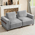 80" Loveseat Sofa Cloud Modular Sectional Couch,Deep Love Seat Couch with Armrests Wooden Legs,2 Seater Comfy Thicked Cushion Upholstered Sofa for Living Room Bedroom,Light Grey