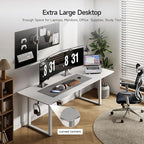 ONBRILL Standing Desk, 71x32 Inches Rectangle Stand Up Desk with 4 Legs, Dual Motor and Memory Controller, Adjustable Height from 28-46 Inches for Home and Computer Workstation, White