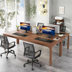 Tribesigns 78.7 Inches Extra Long Computer Desk 2 Person Desk, Double Long Desk, Workstaion for Home Office, Coffee Brown