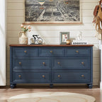 Farmhouse Dressers & Night Stand Set of 4, Wood 54" Wide Dresser & 35" Tall Chest of Drawers, 18" with Charging Station Nightstand Set of 2, Bedroom Furniture Dresser Set for Home Living Room Hallway