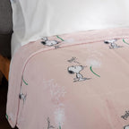 Berkshire Blanket Peanuts® VelvetLoft® Cute Character Snoopy Plush Blanket,Make A Wish Spring Pink,King 90 in x 108 in (Official Peanuts® Product)