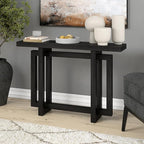 Henn&Hart 44'' Wooden Rectangular Console Table Entryway Table, Sofa Table for Entryway, Living Room, Couch, Hallway, or Office, Black Grain