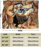 Tiger Throw Blanket, 50"x40", Multicolor, Animal Print, Microfiber Blend, Warm, All Seasons, Unisex Adult