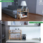 GOGOGO Expandable Bamboo Bookshelf - No Assembly & Modular, Bamboo 3-Tier Shelf & Ladder Shelf, Eco-Friendly Small Bookcase for Home Office- Useful Home & Housewarming Gift(Natural, 11.8" H(3 Tier))