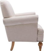 DM Furnitue Modern Accent Chair Comfy Arm Chairs Comfy Upholstered Lounge Chair Single Sofa Couch for Bedroom/Living Room, Cream