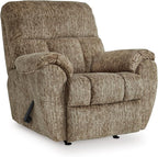 Signature Design by Ashley Rampant Casual Manual Rocker Recliner with Pillow-Top Arms, Light Brown