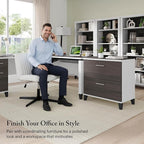 Bush Furniture 2 Drawer Lateral File Cabinet, Letter and Legal-Size Document Storage for Home or Professional Office, Somerset Collection, White and Storm Gray