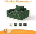 Hobestluk Cloud Single Sofa Memory Foam Couch with Deep Seat L Shaped Sofa with Removable Cover Large Couch for Living Room (Green, Single Sofa)