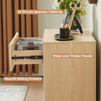Fluted Dresser for Bedroom with 3 Drawers, 31.5" Wide Modern Chest of Drawers with Metal Handle, Large Storage Dresser, Wood Closet Clothes Storage Organizer for Nursery Living Room, Hallway,Natural
