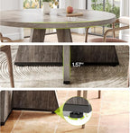 LITTLE TREE Round Dining Table for 4-6 People, 47 Inches Dining Room Table with Wooden Pedestal Base, Grey Dinner Tables, Circle Kitchen Tables for Dining Room, Kitchen, Living Room(Table Only)