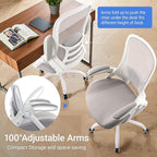 HYLONE 400lbs Heavy Duty Office Chair, 5" Thickened Seat Ergonomic Desk Chair with Adjustable Armrests, Home Office Computer Chairs for Long Hours Mesh Executive Chair(Grey)