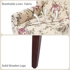 Accent Chair, Modern Linen Blend Arm Chair for Living Room, Bedroom, Comfy High-Resilient Sponge Reading Chair for Small Spaces (Pattern Red Floral, Set of 2)