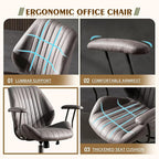 High Back Office Chair,Modern Swivel Office Chair,Black Suede Fabric Gaming Chair,Height Adjustable Home Office Desk Chair with Lumbar Support
