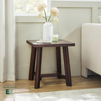 Walker Edison Colt Modern Farmhouse Solid Wood Square Side Table, 18 Inch, Espresso