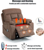 25''Oversized Lazy Boy Recliner Chair, Power Lift Recliner Chair for Elderly, Electric Recliner Chairs for Adults with Massage and Heat, Double Motor Lay Flat Recliner with Cup Holder, Side Pocket