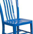 Flash Furniture Gael Commercial Grade 2 Pack Blue Metal Indoor-Outdoor Chair
