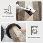 Kitinjoy Indoor Outdoor Door Mat, 40x32 Non-Slip Absorbent Dirt Trapper, Low-Profile Washable Inside Entrance Front Floor Mat, Sturdy Soft Entry Doormats for Entryway, Light Brown