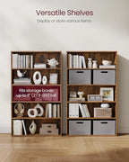 VASAGLE Custos Collection - Bookshelf, 5-Tier Bookcase, Book Shelf, Open Storage Shelf, 9.4 x 30 x 52.8 Inches, for Living Room, Home Office, Dinning Room, Rustic Brown ULBC175X01