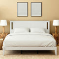 Serene Solid Wood Platform Bed with Horizontal Scoring Headboard, Farmhouse Coastal Modern Design, Easy Assembly, Ample Underbed Storage, Supports up to 1,000 lbs, King Size, White Finish
