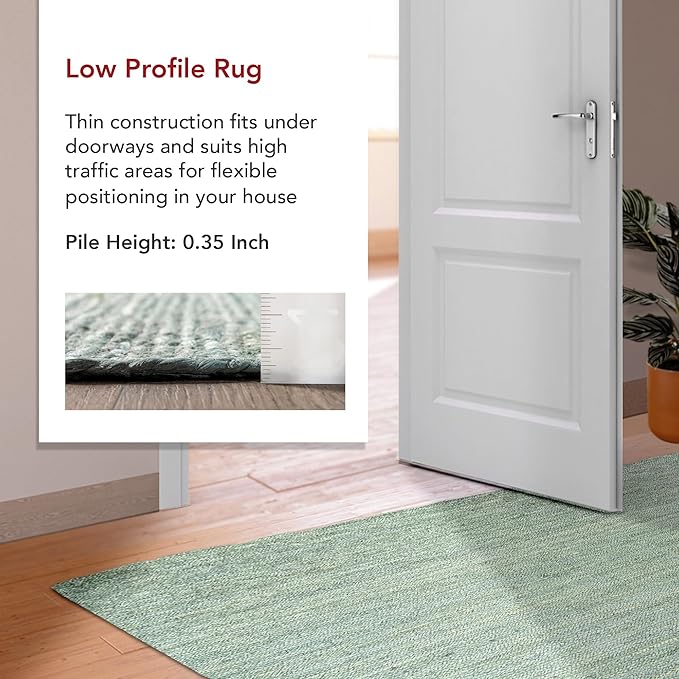 nuLOOM 3x5 Rigo Jute Hand Woven Area Rug, Green, Solid Farmhouse Design, Natural Fiber, for Bedroom, Living Room, Dining Room, Hallway, Office, Kitchen, Entryway