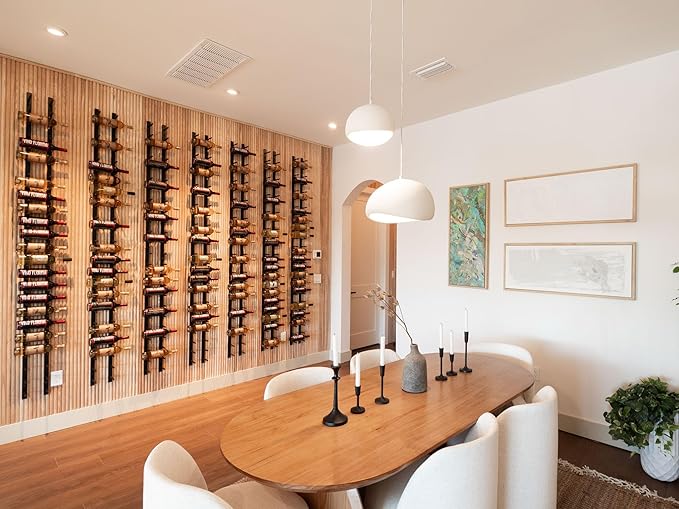 Ultra Wine Racks Wall Mounted Label-Out Wine Racks (3 Foot 2 Deep, Matte Black, 18 Wine Bottles) - Modern Metal Wine Storage, Modular Design for Home Bar, Kitchen, Dining Rooms, & Wine Cellars