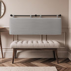 UEV Queen Headboard Only, Wall Mounted Hanging Upholstered Bed Head Board, Modern Vertical Channel Design of Fine Flannel, Elegant Grey Fluted Headboard for Bedroom (Grey, Queen Size)