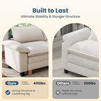 PHI VILLA Indoor Modular Sectional Couches Sets, 2-Piece Armless Sofa Set, 2-Seater Upholstered Couch for Living Room Small Spaces, Chenille Fabric, Beige