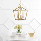 JONATHAN Y JYL7601B Pagoda Lantern Dimmable Adjustable Metal LED Pendant Classic Traditional Farmhouse Dining Room Living Room Kitchen Foyer Bedroom Hallway, 10 in, Antique Gold