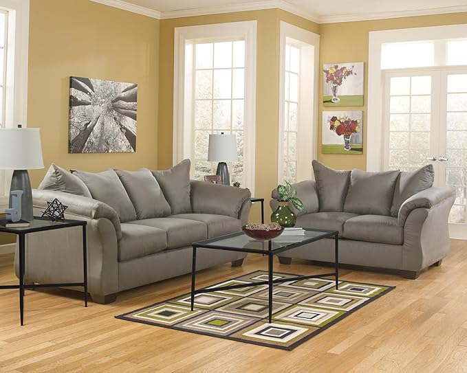 Signature Design by Ashley Darcy Casual Plush Loveseat, Grayish Brown
