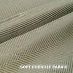 FUTEI Sage Green Chenille Throw Pillow Covers 26x26 Inch Set of 2,Soft Wide Chevron Textured Euro Pillow Shams,Farmhouse Home Decor for Couch Bed Living Room
