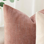 Foindtower Pack of 2 Textured Chenille Throw Decorative Pillow Covers Square Accent Solid Cushion Cover Neutral Farmhouse Pillow Case for Couch Sofa Bedroom Living Room 24x24 Inch,Dusty Pink